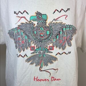 Vintage singlestich Hoover Dam Graphic T-Shirt with Native Design
